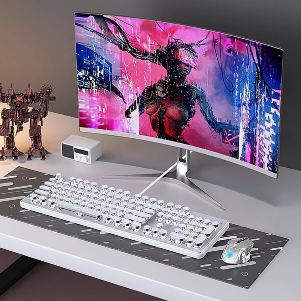 Punk Steam White Light Mechanical Keyboard - Image 3