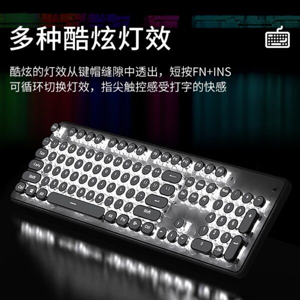Punk Steam White Light Mechanical Keyboard - Image 4